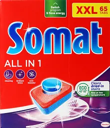 Таблетки для миття посуду у посудомийній машині Somat All in one, 65 таблеток - мініатюра 7