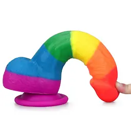 Фалоімітатор LoveToy Prider Dildo 8" 20.5 см райдужний - мініатюра 6