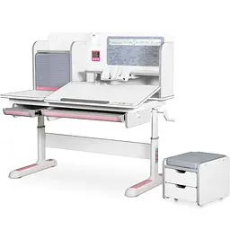 Дитячий стіл Mealux Winnipeg Multicolor Plus WG Pink (арт. BD-630 WG + PN з тумбою) - мініатюра 3
