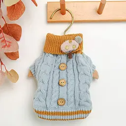 В'язаний светр Derby Classic Dog Winter Sweater Blue для собак, котів і цуценят, XL Блакитний
