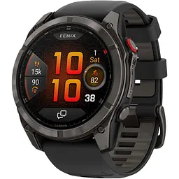 Смарт-годинник Garmin Fenix 8 Pro AMOLED Sapphire 51mm Carbon Gray DLC Titanium with Black/Pebble Gray Silicone Band (010-03199-00/01) [145029]