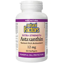 Астаксантин Natural Factors Astaxanthin 12 мг 60 м'яких капсул