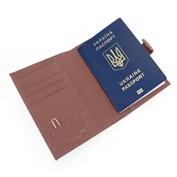 Обкладинка на паспорт 3459 шкіряна з кишенею для грошей червона - мініатюра 6