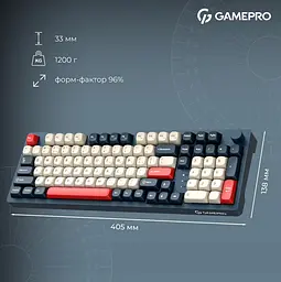 Механічна ігрова клавіатура GamePro MK-305-BL Asgard Drakkar Keychron Super Red Switch Bluetooth 5.2/2.4 ГГц/USB Blue - мініатюра 17