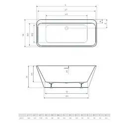 Ванна акрилова Radaway Gloria 160x73, що окремо стоїть з ніжками і сифоном (WA1-54-160x073) - мініатюра 4