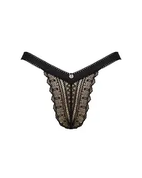Мереживні трусики із заниженою талією Obsessive Estiqua panties чорні M/L - мініатюра 5