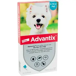 Краплі Elanco (Bayer) Advantix від бліх і кліщів для собак від 4 до 10 кг 1 піпетки - мініатюра 2
