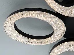 Сучасна стельова LED люстра Diasha 5607/5BK чорна з пультом 53W 56 см до 16 м2 - мініатюра 5