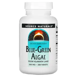 Синьо-зелені водорості, Blue-Green Algae, 500 мг, 200 таблеток Source Naturals vit0002752