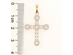 Кулон Xuping Позолота 18K "Хрест з цирконієм» для ланцюжка до 6мм (262411) - мініатюра 2