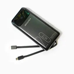 Додаткова батарея - портативний акумулятор Awei P169K 20000 mAh 22 W з 2 кабелями