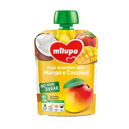 Фруктове пюре Milupa Pouch Яблуко, банан, манго і кокос, 80 г