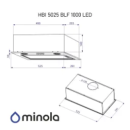 Витяжка повновбудована Minola HBI 5025 BLF LED - мініатюра 10
