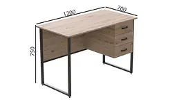 Комп'ютерний стіл Ferrum-decor Гаррі 75x120x70 чорний ДСП Дуб Сан-Марино 32мм (FRD-103559) - мініатюра 2