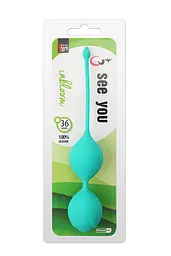 Вагінальні кульки See You In Bloom Duo Balls 36 мм Green - мініатюра 2