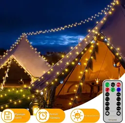 Світлодіодна гірлянда Ollny NYA0400B 40 м 400 LED IP44 для вулиці та дому з пультом дистанційного управління і 8 режимами (SKU-129) - мініатюра 4