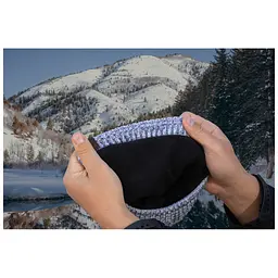 Водонепроникна шапка Dexshell Heathered Rib Knit Beanie Onesize 56-58 см біло-сіра (DH32405MBL) - мініатюра 3