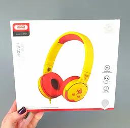 Дротові навушники накладні з мікрофоном XO EP47 3.5 mm 1.2 m Red-Yellow EM