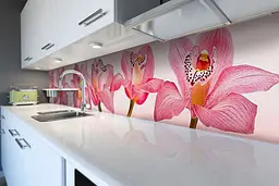 Кухонний фартух Королівські Орхідеї для кухні наклейка рожеві квіти великі 60х200 см Happy Pocket Z180564
