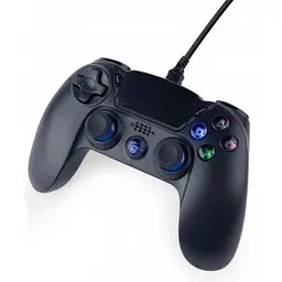 Геймпад Gembird JPD-PS4U-01 чорний USB для ПК/PlayStation 4 подвійна вібрація аудіогніздо для гарнітури LED підсвічування