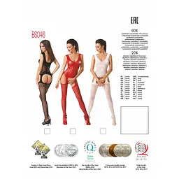 Бодістокінг Passion BS046 red, комбінезон з імітацією панчіх - мініатюра 5