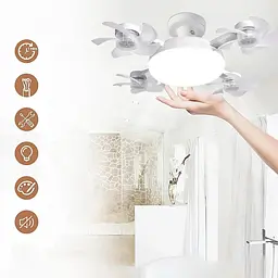 Світлодіодна стельова люстра-вентилятор AY1053 / LED лампа з вентилятором у патрон / Стельовий світильник-вентилятор 60W - мініатюра 3
