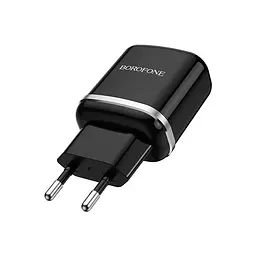 Мережевий зарядний пристрій Borofone BA36A High speed single port QC3. 0 charger set18W чорний - мініатюра 2