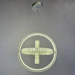 Люстра кришталева на тросах Led Linisoln 009-50*40*30 метал, кришталь LЕD 90Вт 120-50 см - мініатюра 4