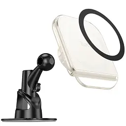 Автотримач Hoco H43 Crystal ring magnetic (center console) White - мініатюра 2