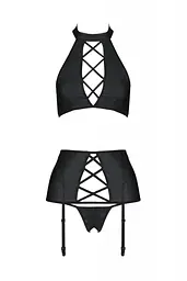 Комплект з екошкіри Passion Nancy Set black 4XL/5XL - мініатюра 3