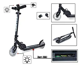 Самокат Scale Sports 50х29х65-75 см Чорний 000231357 - мініатюра 2
