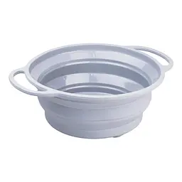 Друшляк силіконовий складаний об'ємом 2.6 літри, сірий TS Kitchen HP34544G - мініатюра 2