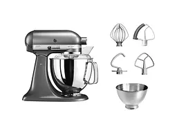 Кухонна машина KitchenAid Artisan 5KSM175PSEMS з відкидним блоком 4.8 л «Срібний медальйон» - мініатюра 2