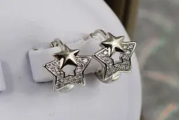 Сережки дитячі Xuping Jewelry тінь зірки 1.2 см сріблясті - мініатюра 2