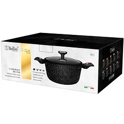 Каструля Bollire Sicilia, з кришкою, чорна, 28 см, 6 л (BR-1504) - мініатюра 3