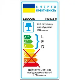 Накладний світильник Ledcoin ML472-8 під лампу чорний (80445) - мініатюра 3