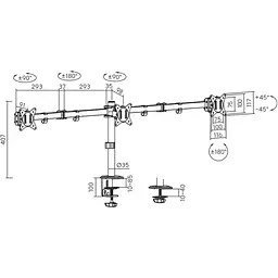 Настільне кріплення для моніторів Brateck LDT66-C034 17`-27` Black [107928] - мініатюра 8