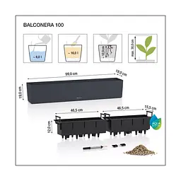 Вазон Lechuza Balconera Stone 100 пісочно-бежевий (15437) - мініатюра 7