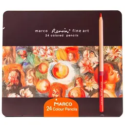 Олівці кольорові Marco FineArt 24 кольорів /FineArt-24TN/ Renoir, кедр, металевий пенал - мініатюра 2