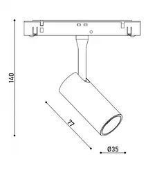 Світильник магнітний трековий Kloodi KDMG-SPOT35 6W 3K BK - мініатюра 3