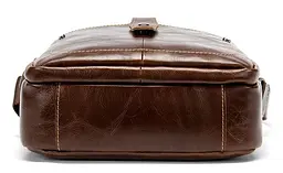 Сумка чоловіча гладка 14700 Vintage коричнева - мініатюра 7