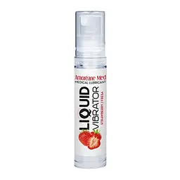 Лубрикант с эффектом вибрации, 10 мл. Amoreane Med Liquid Vibrator Strawberry