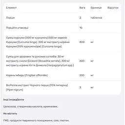Сила куркуми MegaFood для суглобів 20 таблеток - мініатюра 3