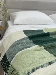 Плед Vladi 170x210 см вовняний 70% салатово-зелений Нова Зеландія 01/Liam (25013) - мініатюра 2