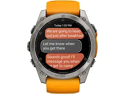 Спортивний годинник Garmin Fenix 8 51mm AMOLED Sapphire Titanium w. Spark Orange/Graphite Silicone Band (010-02905-10/11) - мініатюра 7