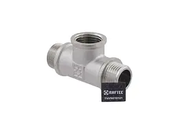 Трійник RAFTEC 1/2" латунь, ЗВЗ, DN15, нікель, TNVN010101 - мініатюра 3