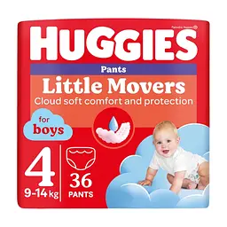 Підгузки Huggies Little Movers/Pants 4 Jumbo 9-14 кг для хлопчиків 36 шт (5029053564265)