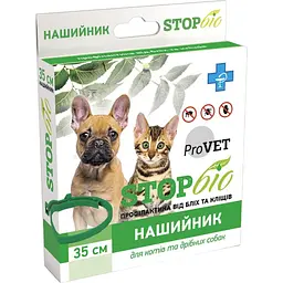 Ошейник для кошек и мелких собак ProVET STOP-Био от внешних паразитов 35 см (PR020118)