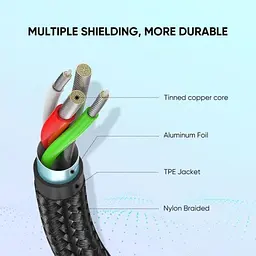 Дата кабель USB 2.0 AM to USB-C 2.0m US288 Aluminum Braid Black Ugreen (60128) - мініатюра 5