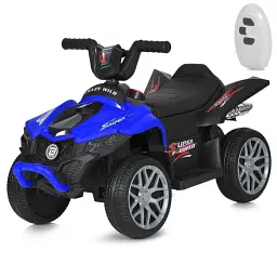 Дитячий квадроцикл з пультом 2 мотори 25W 12V MP3 USB EVA синій (M 6181ELR-4)